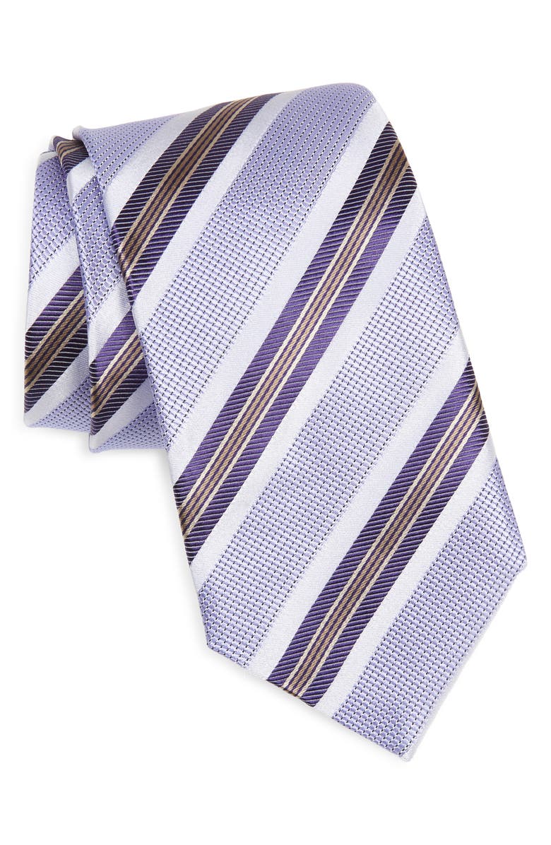 Canali Diagonal Stripe Silk Tie, Main, color,