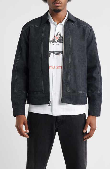 SANTO STUDIO Alcamo Contrast Stitch Cotton Zip-Up Jacket