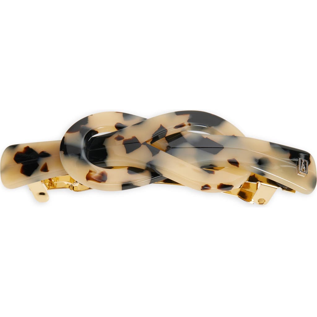 Alexandre De Paris Tortoiseshell Pattern Barrette In White