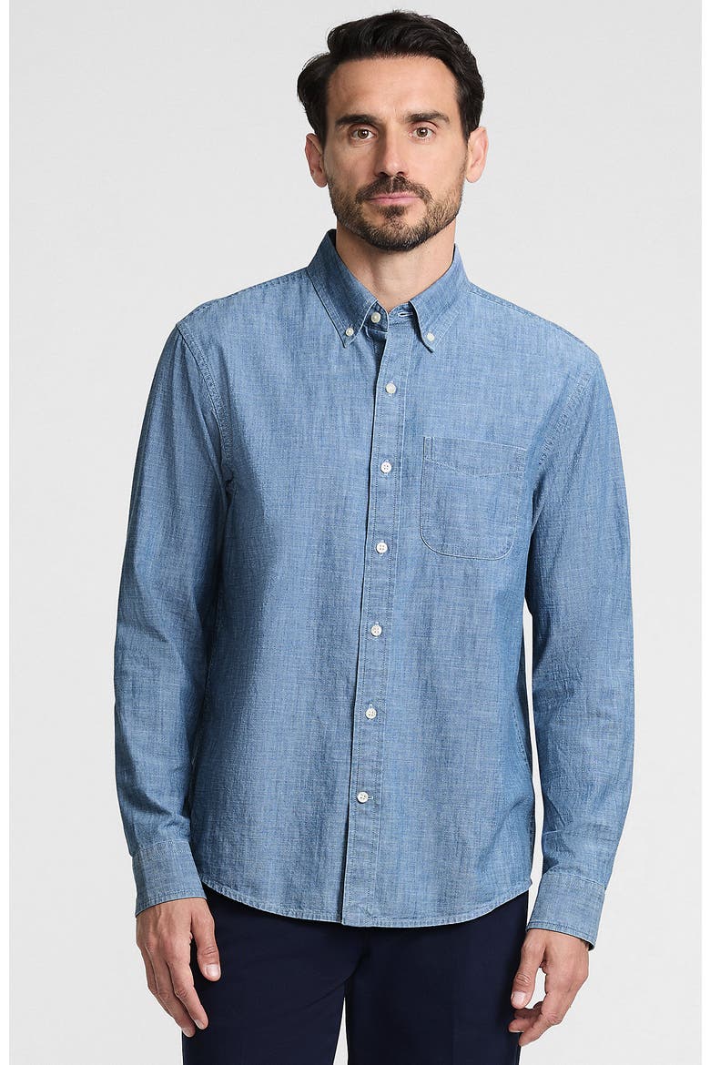 Long Sleeve Chambray Shirt, Main, color, Light Indigo Chambray