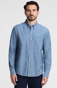 Lands' End Long Sleeve Chambray Shirt