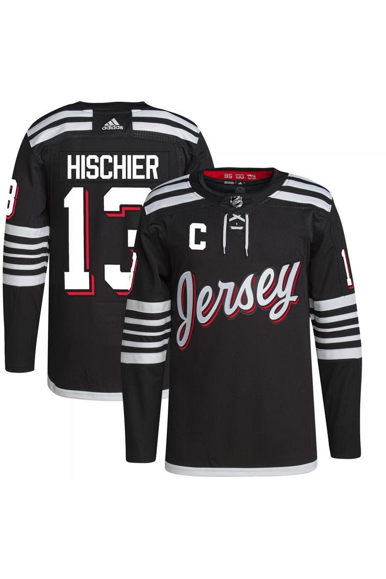 Men's adidas Nico Hischier Black New Jersey Devils Alternate Primegreen Authentic Player Jersey, Alternate, color, Black