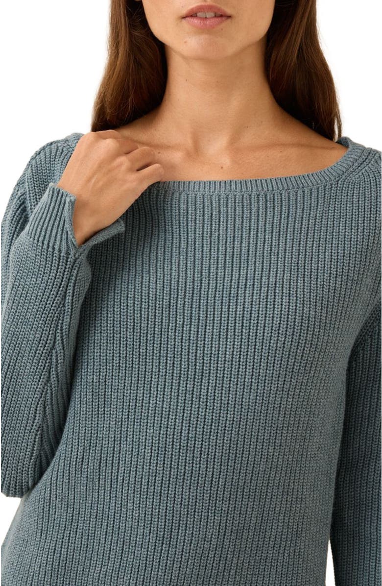 Pact Luxe Knit Boatneck Sweater, Alternate, color, River Rock Heather
