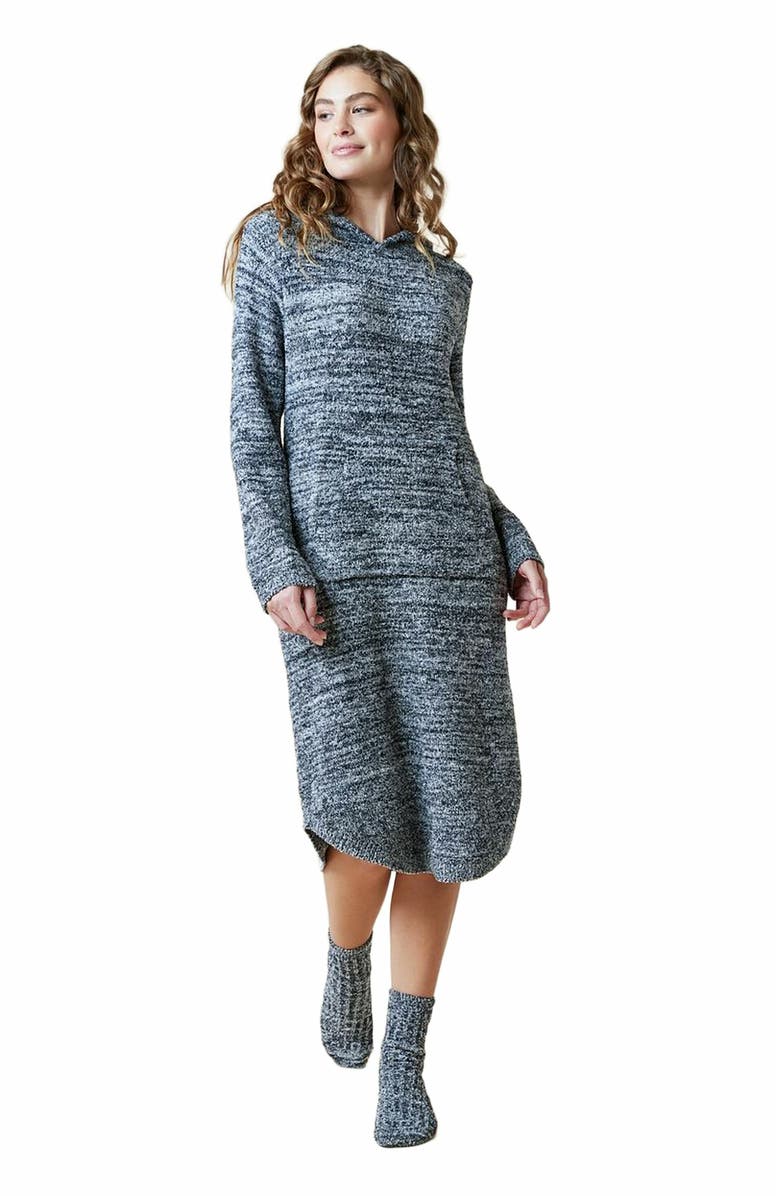 Softies Heather Marshmallow Hooded Lounger, Main, color, Heather Black