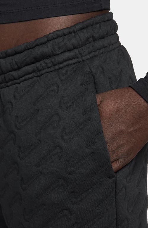 Nike Swoosh Jacquard Phoenix Fleece Joggers In Black