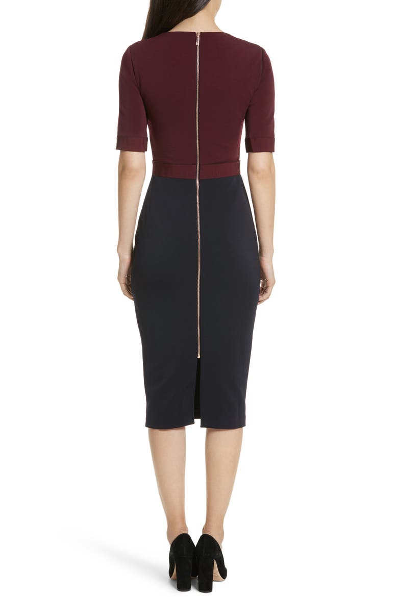 Wandee Ponte Body-Con Dress, Alternate, color, NAVY