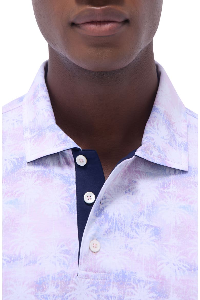 Hendrix Digital Palm Print Pima Cotton Polo, Alternate, color, PINK