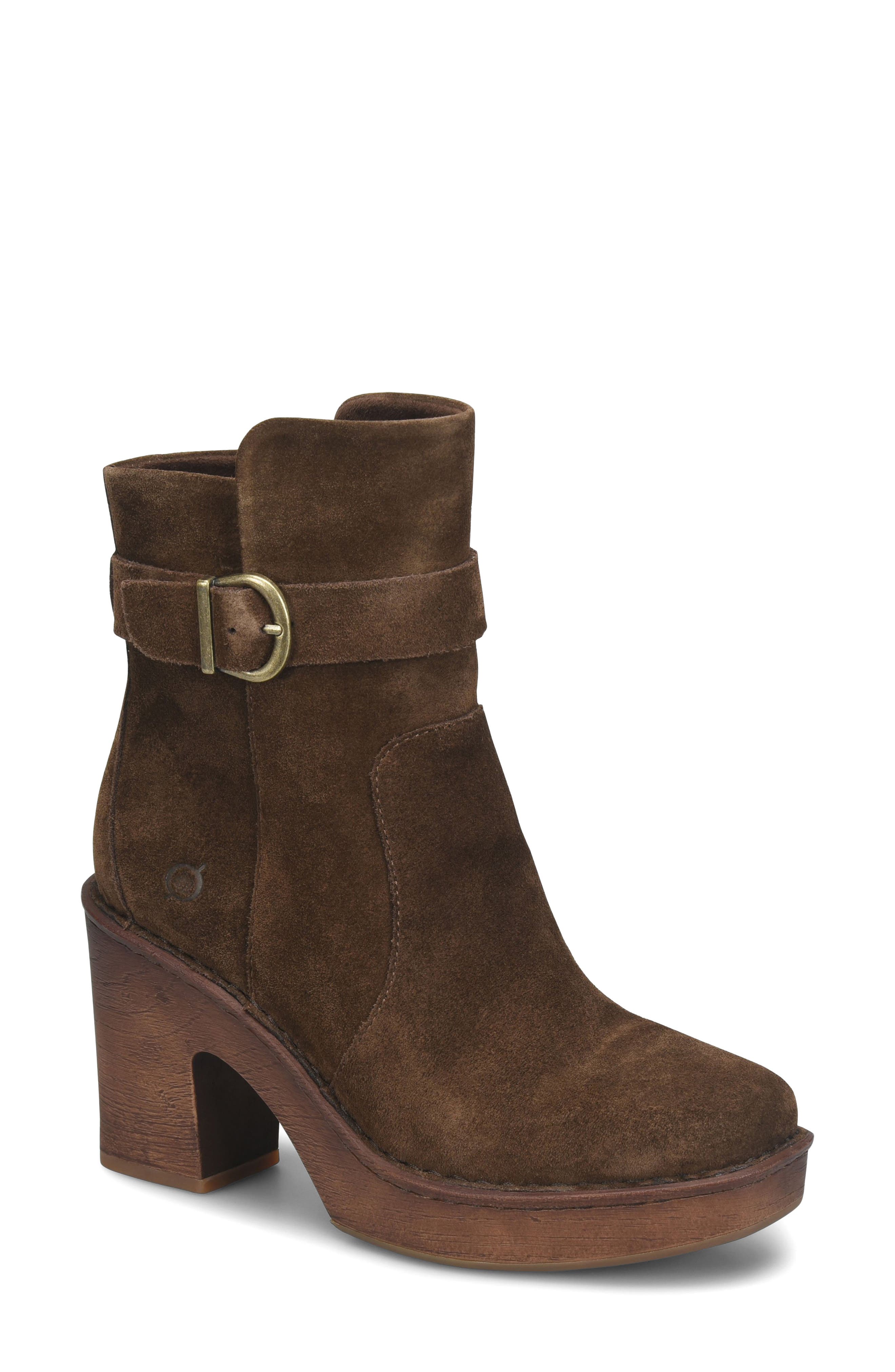 Hailey Leather Bootie, Main, color, CHOCOLATE SUEDE