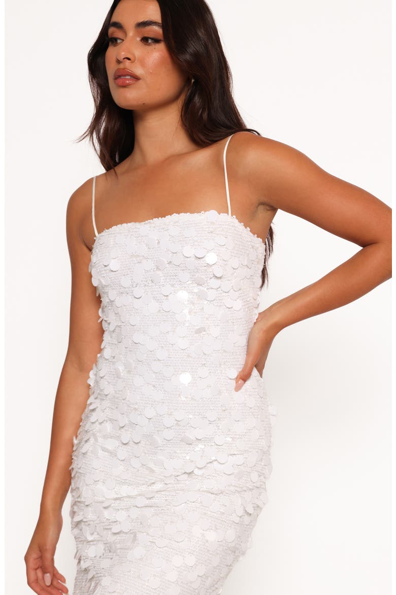 Letta Paillette Body-Con Cocktail Gown, Alternate, color, WHITE