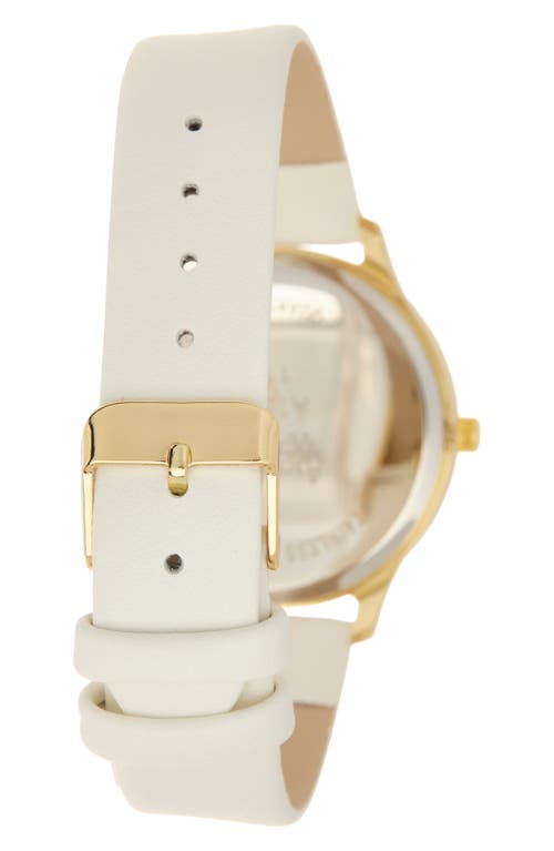 American Exchange Crystal Chronograph Faux Leather Strap Watch & Assorted Bracelets Set, 38mm In White