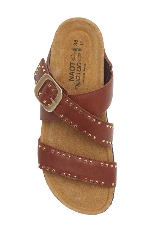 Naot Carolina Slide Sandal In Chestnut Leather