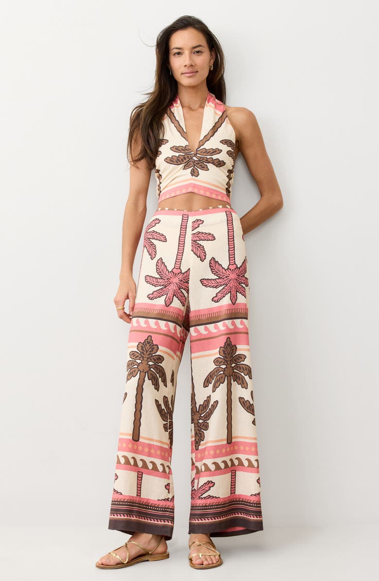 Marine Layer Saguaro Hemp Blend Wide Leg Pants, Alternate, color, Desert Deco