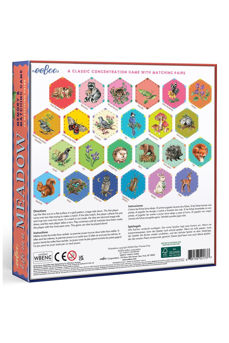 Life In a Meadow Memory & Matching Card Game, Alternate, color, MULTI