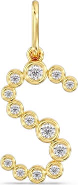 Everlee Bezel Letter "S" Lab Diamond Charm in 14K