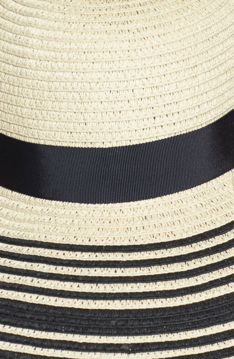 PHENIX Badgley Mischka Stripe Straw Hat, Alternate, color,