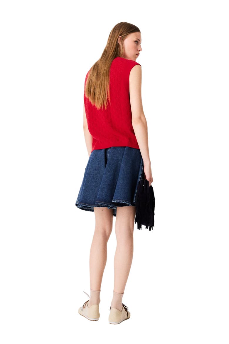 Sleeveless knit top, Alternate, color, Red
