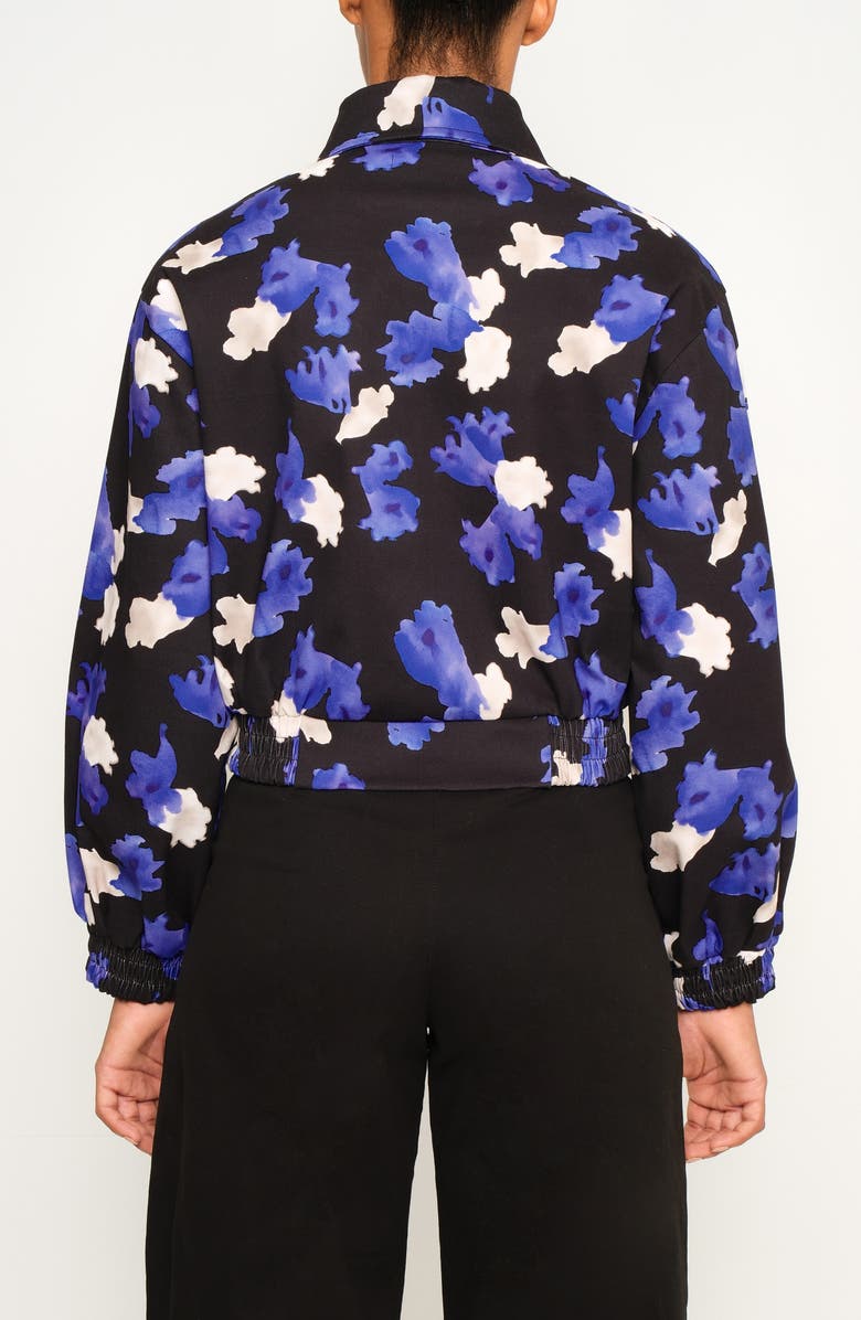 The Lulo Project Citadel Floral Stretch Cotton Bomber Jacket, Alternate, color, Jacaranda