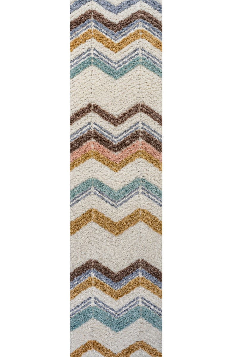 JONATHAN Y Elin Chevron High-Low Area Rug, Main, color, Multi/Cream