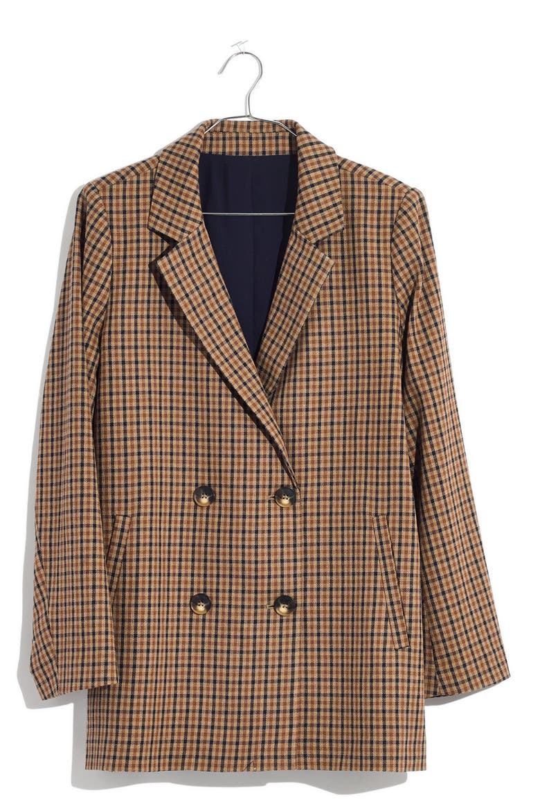 Caldwell Plaid Double-Breasted Blazer, Alternate, color, DESERT