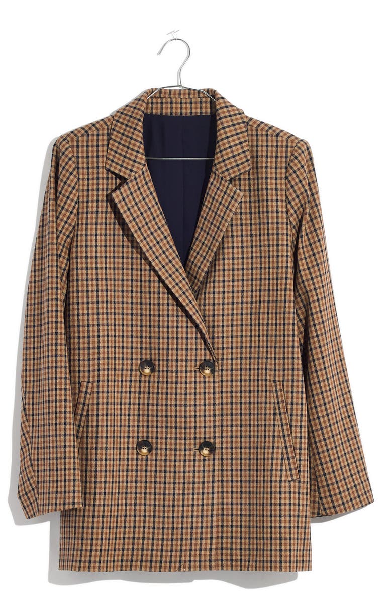 Madewell Caldwell Plaid Double-Breasted Blazer, Alternate, color,