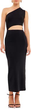 Endless Rose One Shoulder Cutout Waist Midi Dress