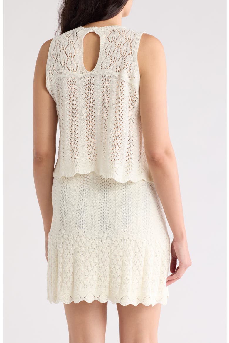 Sofia Crochet Sleeveless Sweater, Alternate, color, GARDENIA