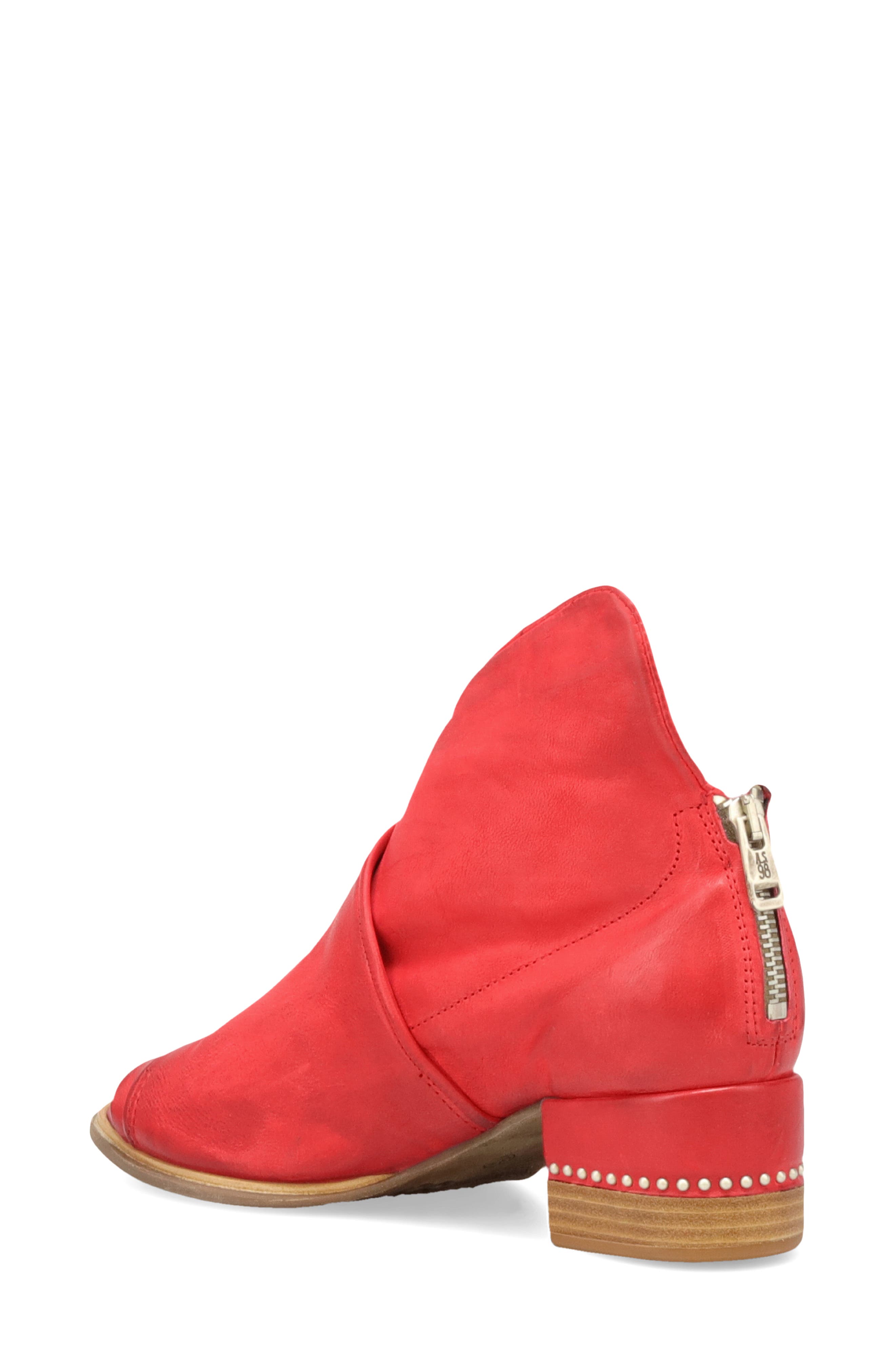 Marshall Peep Toe Bootie, Alternate, color, RED