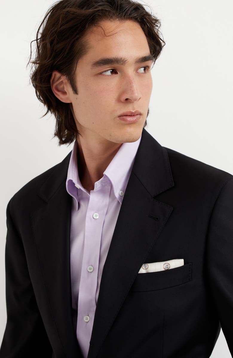 Brunello Cucinelli Twill blazer, Alternate, color, Black