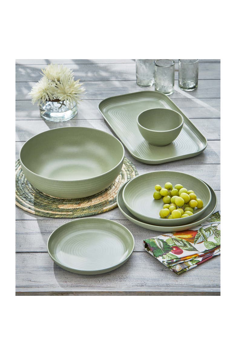 Cream Brooklyn Melamine Serving Bowl Dishwasher Safe Indoor Outdoor, Alternate, color, Beige
