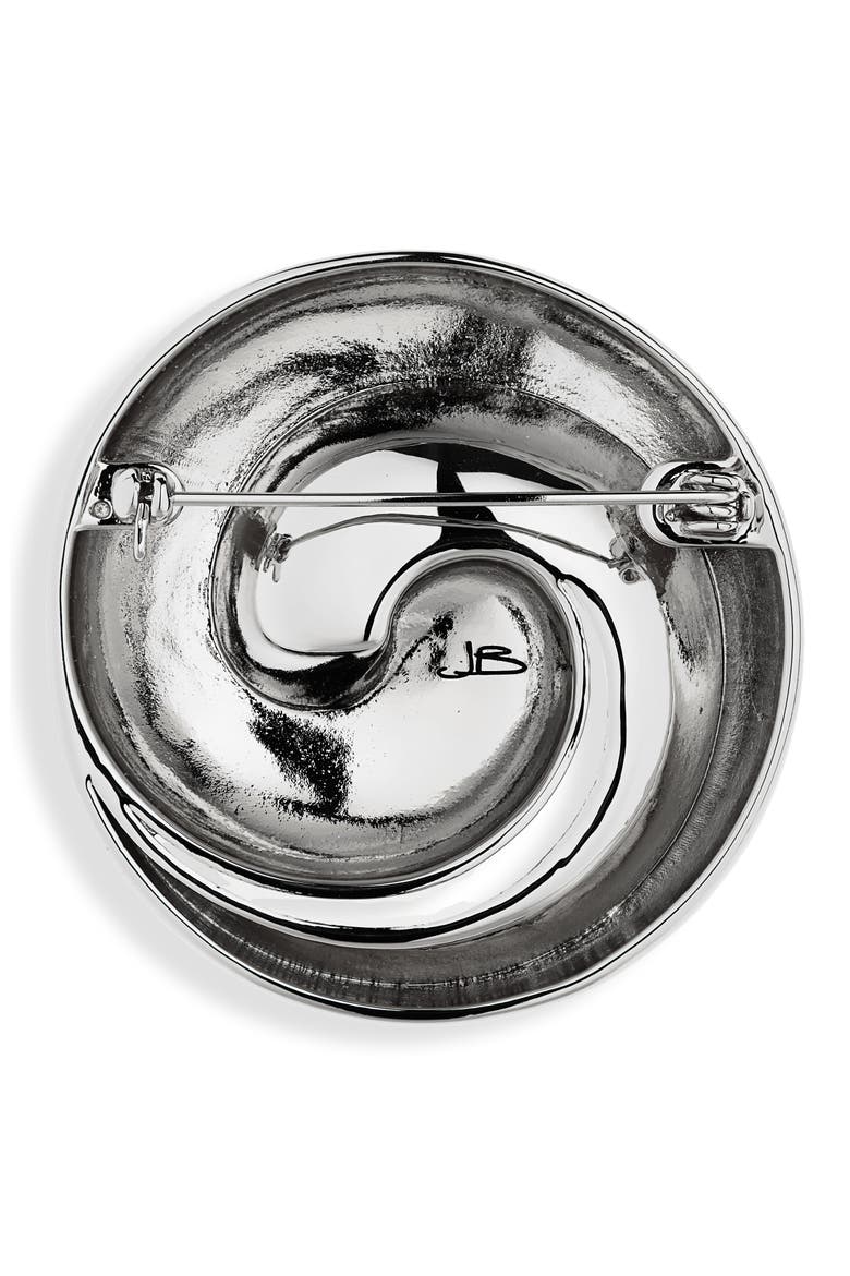 Renzo Brooch, Alternate, color, HIGH POLISH SILVER