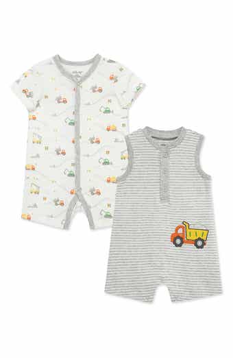 Little Me 2-Pack Sleeveless Cotton Rompers
