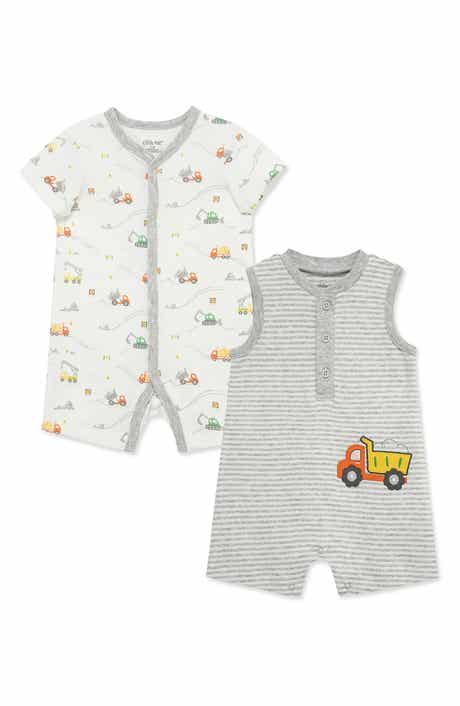 Little Me 2-Pack Sleeveless Cotton Rompers