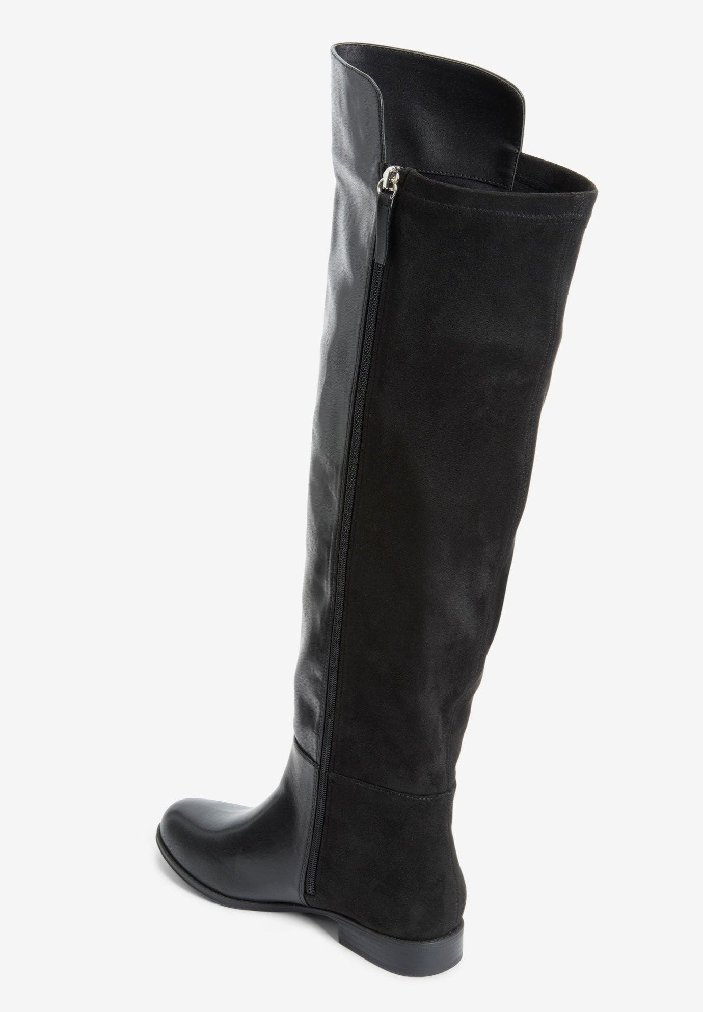The Shay Wide Calf Boot, Alternate, color, BLACK