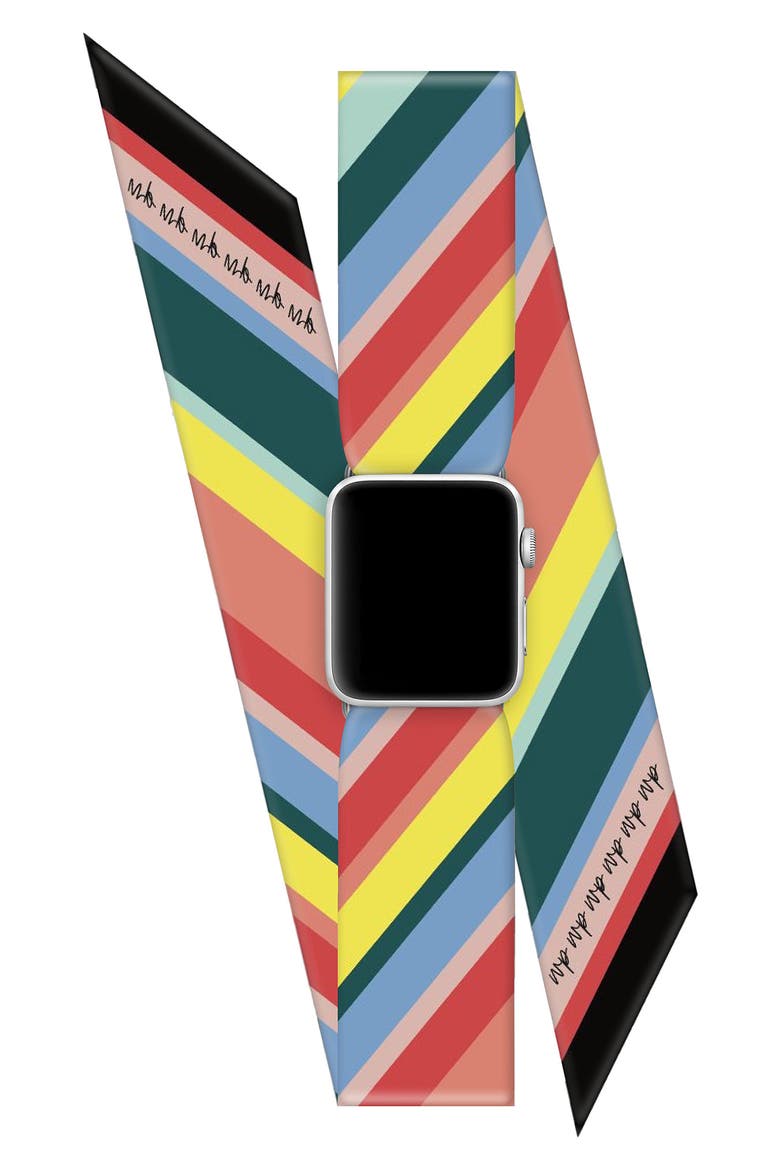 Rocket Pop Apple Watch® Scarf Watchband, Main, color, YELLOW/ BLACK