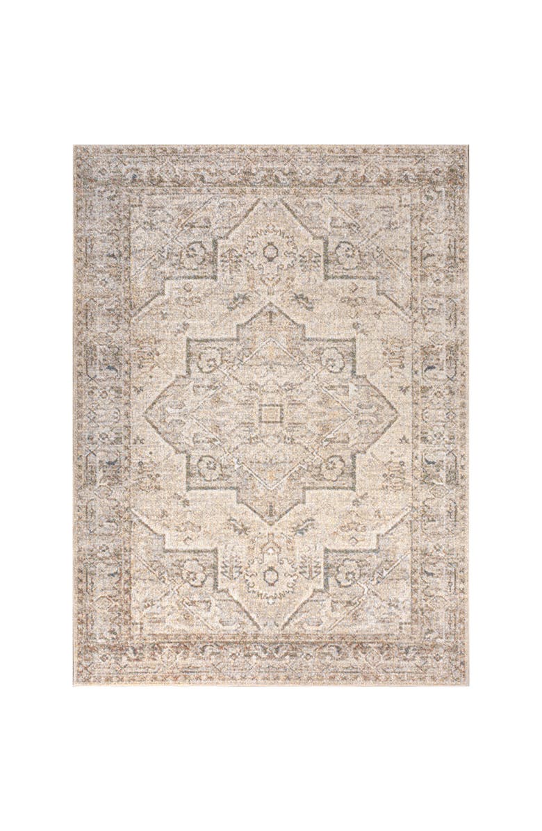 JONATHAN Y Koda Vintage Native American Medallion Machine-Washable Area Rug, Alternate, color, Cream/Brown