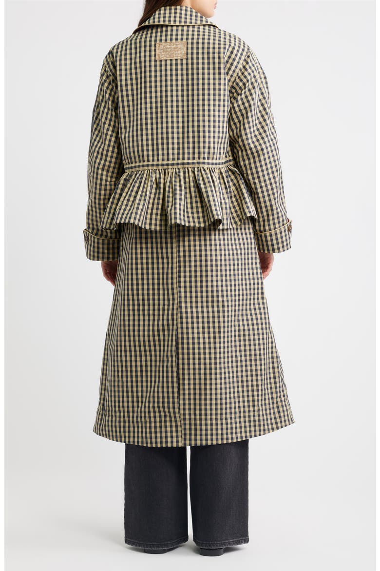 Myrtle Gingham Trench Coat, Alternate, color, NAVY