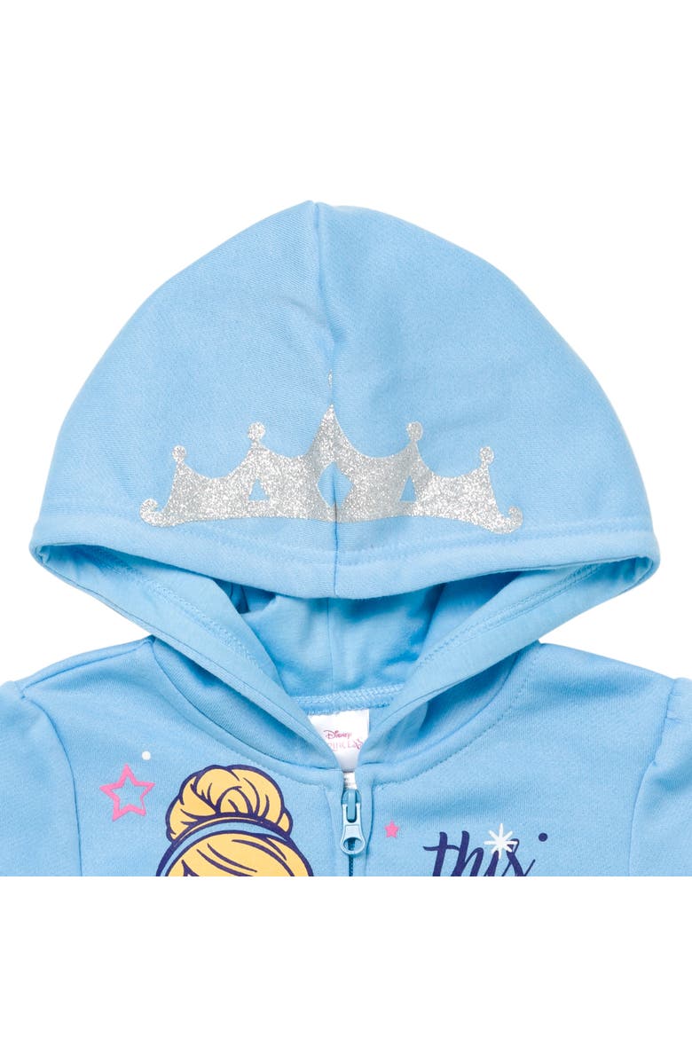 Disney Princess Zip-Up Hooded Sweatshirt, Alternate, color, Cinderella Light Blue