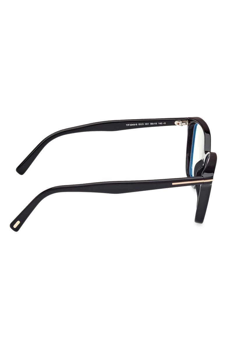TOM FORD 56mm Cat Eye Blue Light Blocking Optical Glasses, Alternate, color,