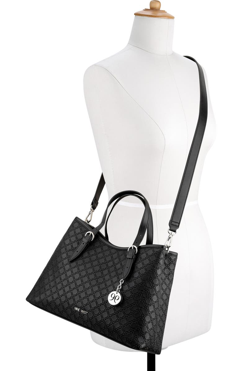 Nine West Kieran Satchel Bag, Alternate, color, Black