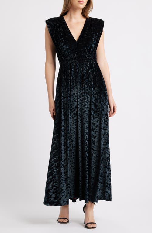 Parker The Marley Texture Velvet Maxi Dress In Black