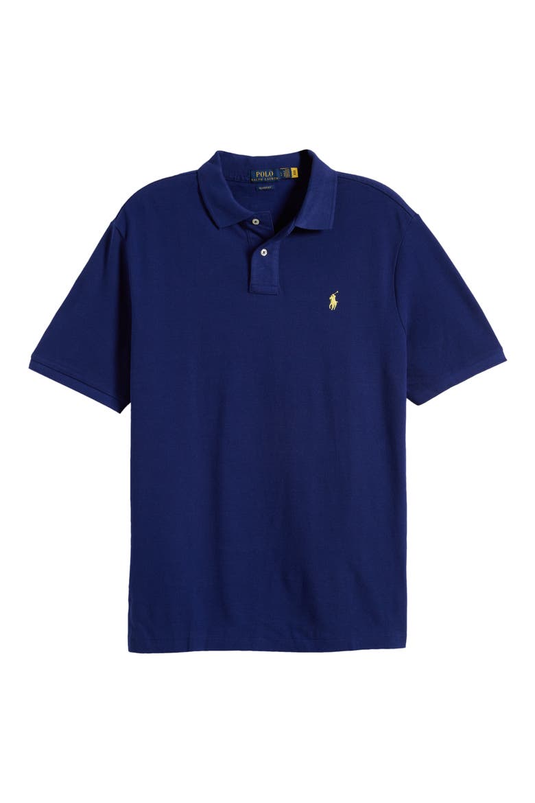 Cotton Piqué Polo, Alternate, color, BLUE