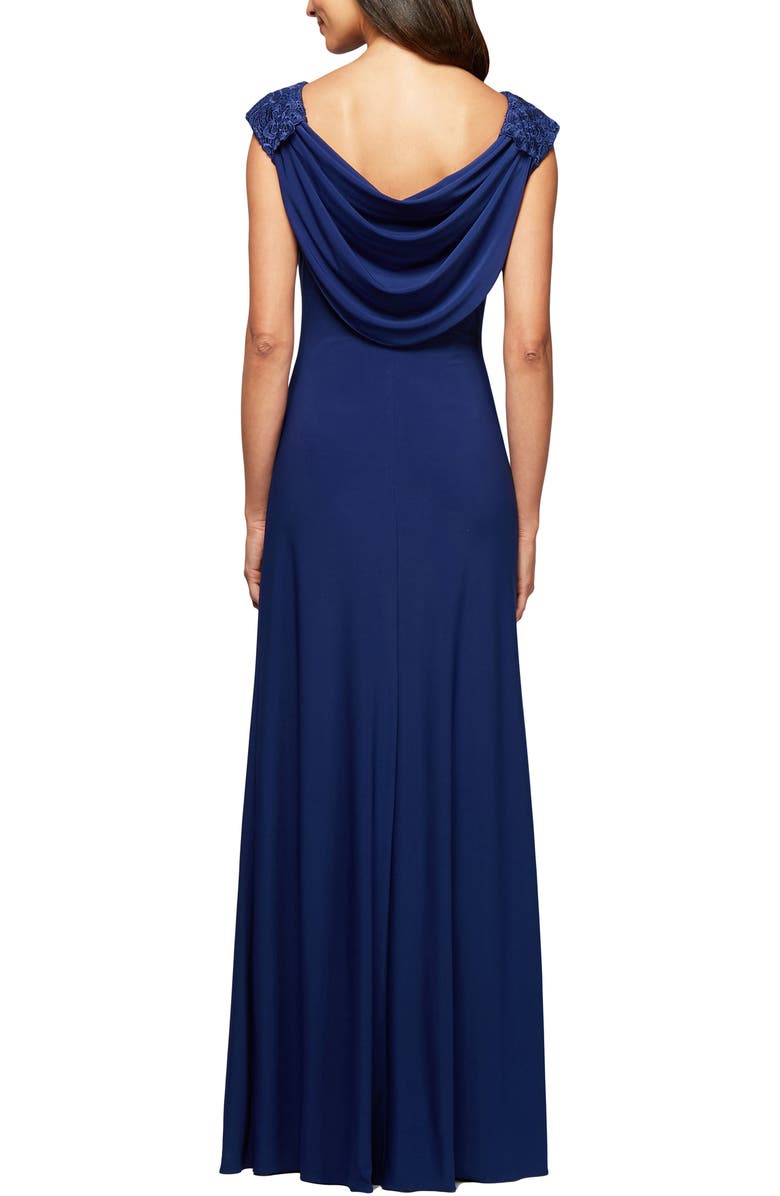 Alex Evenings Embroidered Bodice Empire Waist Formal Gown, Alternate, color, 