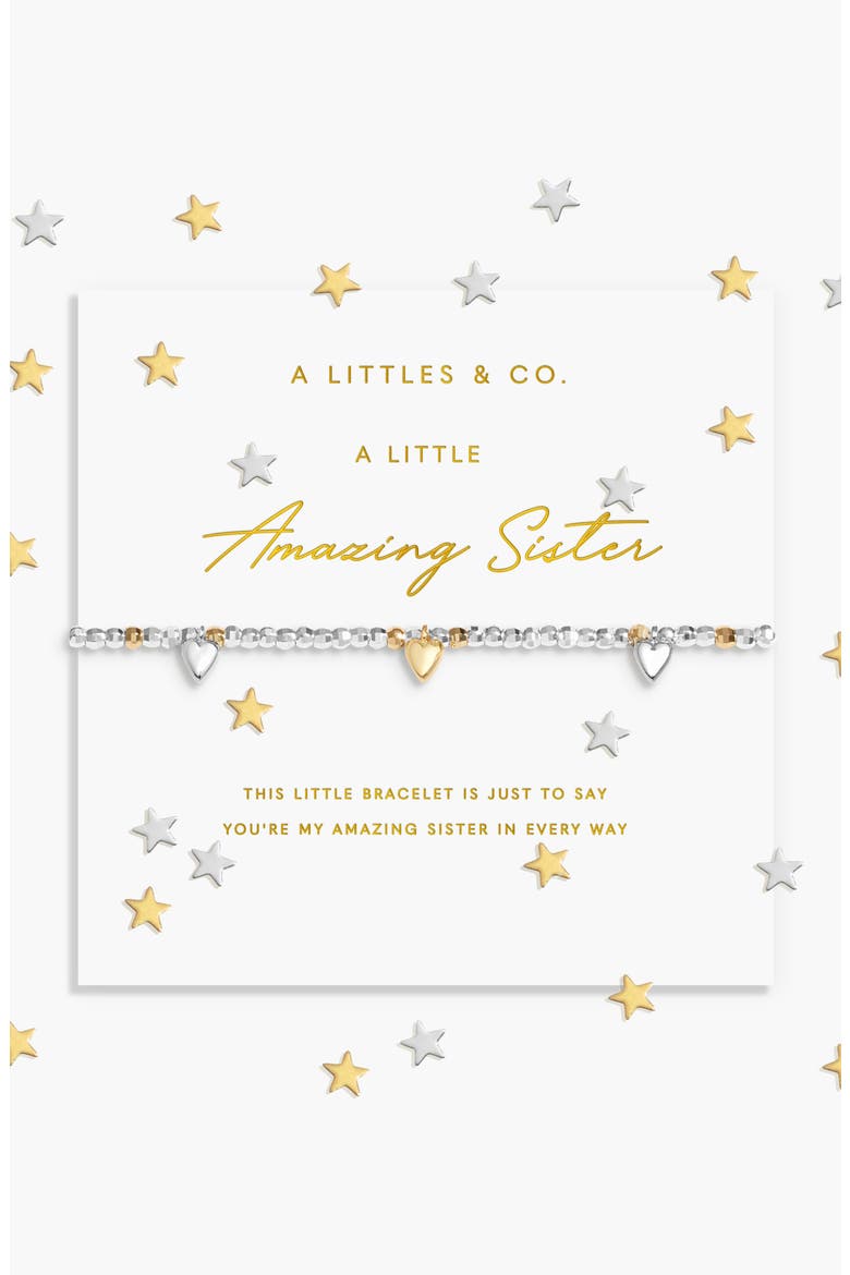 Sparkle Confetti A Little 'Amazing Sister' Bracelet, Main, color, Mixed