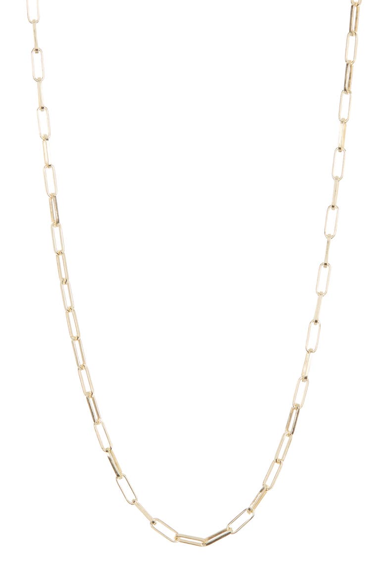 Goldtone Stainless Steel Paperclip Necklace, Alternate, color, GOLD