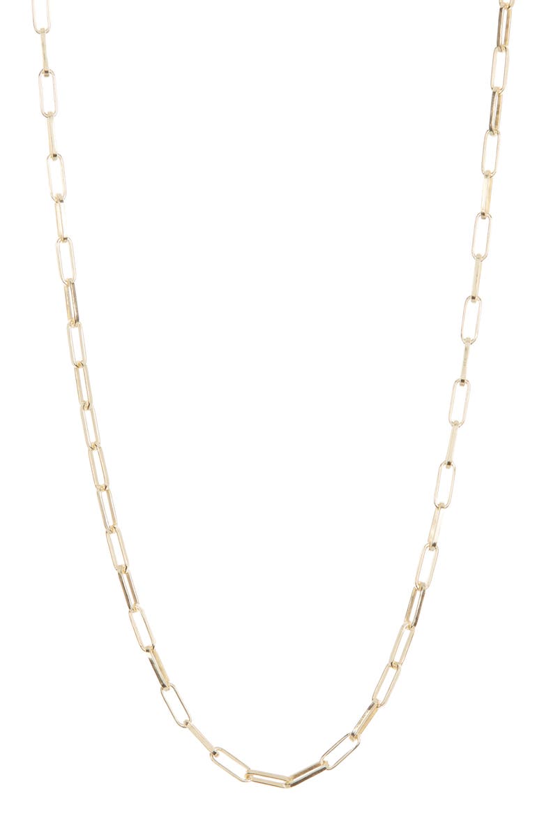 Argento Vivo Sterling Silver Goldtone Stainless Steel Paperclip Necklace, Alternate, color, Gold