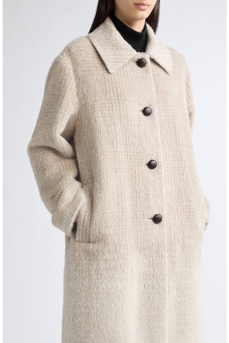 Glen Plaid Alpaca & Wool Coat, Alternate, color, HICKORY MULTI