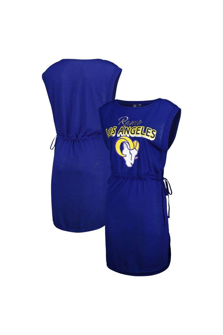 Women's G-III 4Her by Carl Banks Royal Los Angeles Rams G.O.A.T. Swimsuit Cover-Up, Main, color, Royal