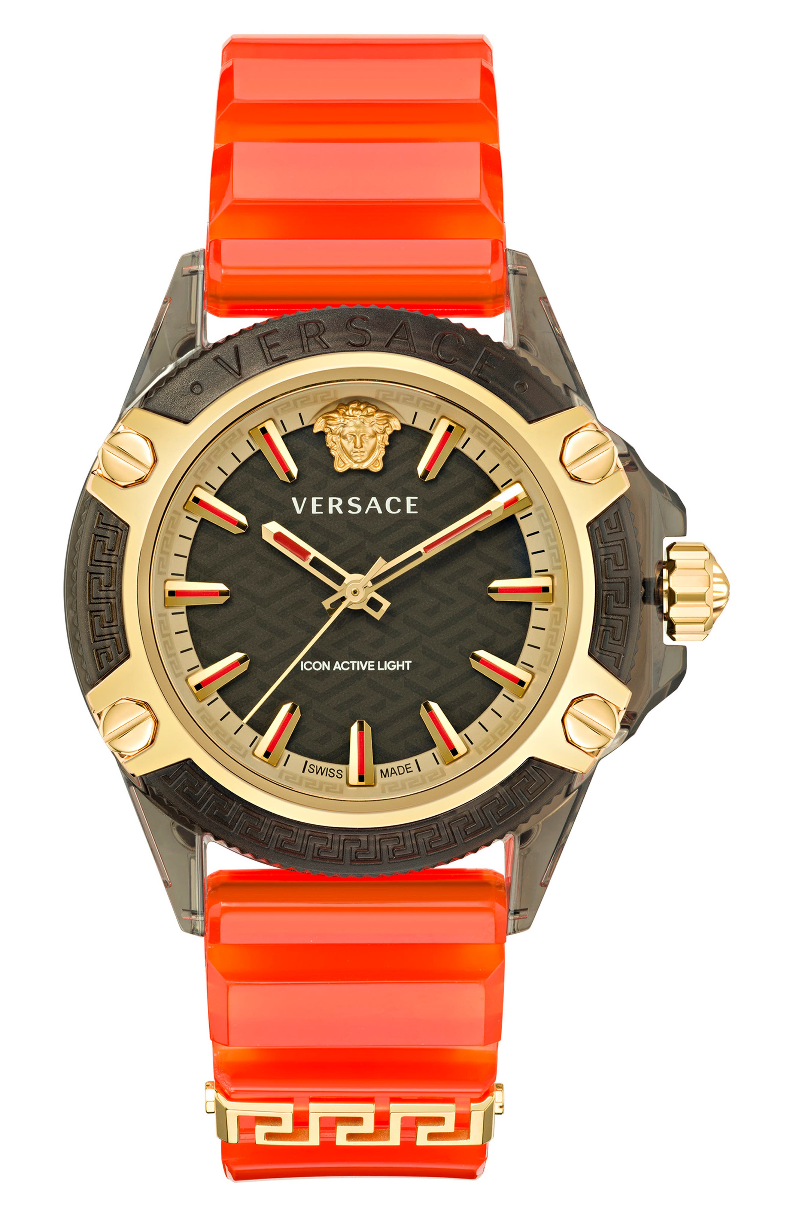 Versace Icon Active Silicone Strap Watch, 42mm