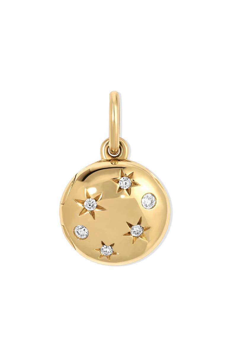 Adina Reyter Celestial Diamond Locket Mini Charm, Main, color, Yellow Gold
