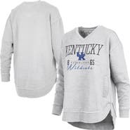 PRESSBOX Women's Pressbox Heather Gray Kentucky Wildcats Marcus East Hall Poncho V-Neck Sweatshirt